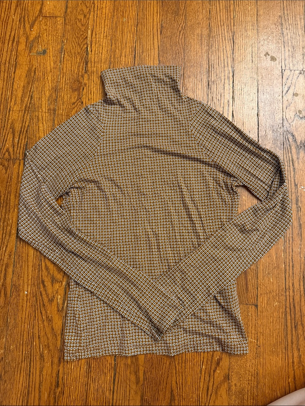Rag and Bone Brown Patterned Turtleneck Top